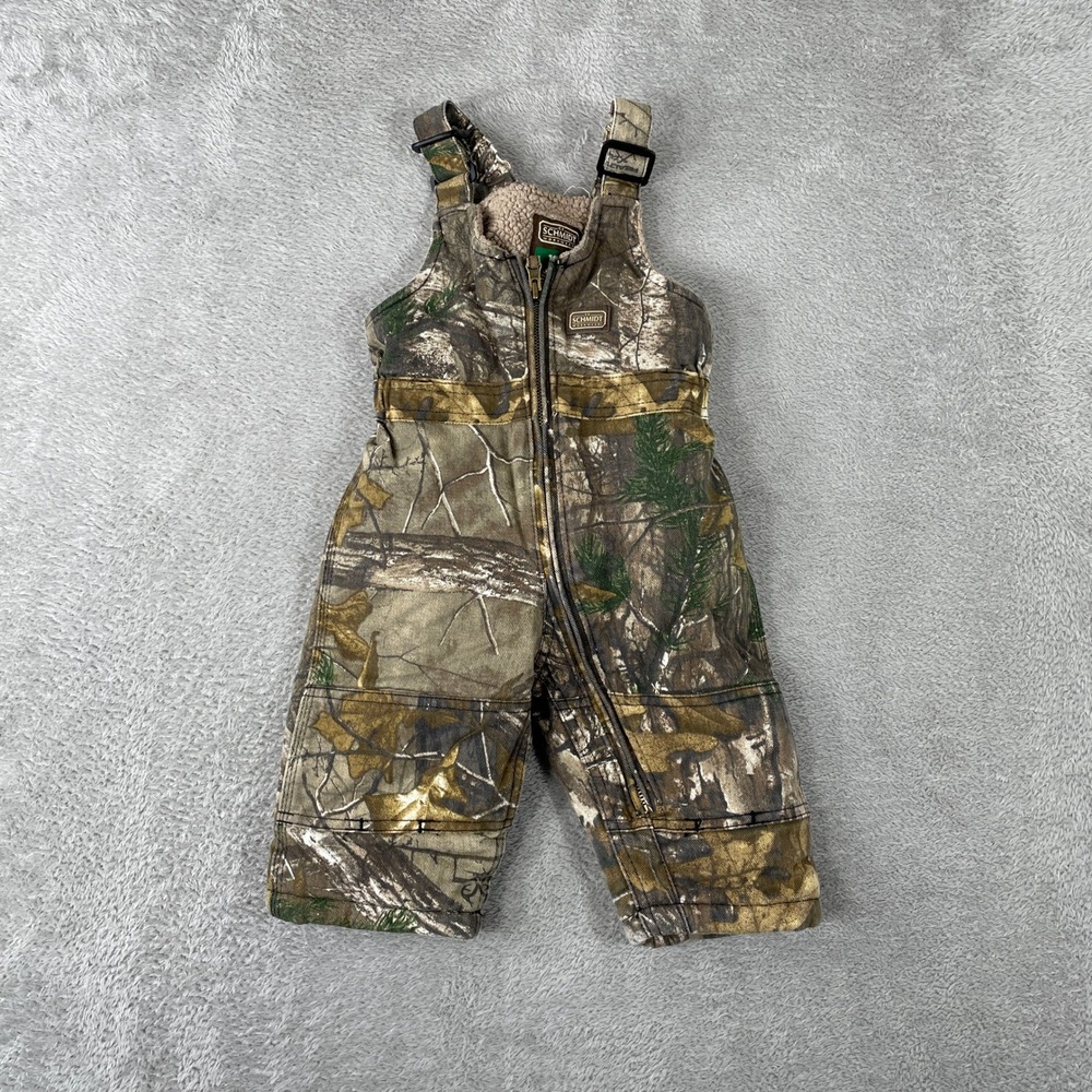 CE Schmidt‎ Insulated Bib Overalls Infant 12M Camo Realtree Sherpa Workwear